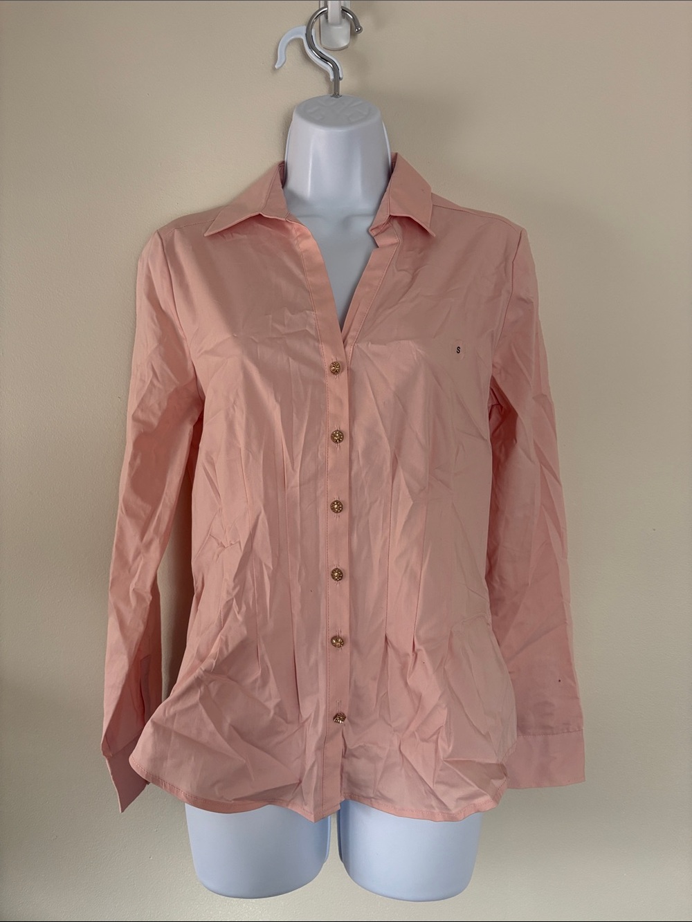 New York & Company Pinky Peach Button-Down Shirt